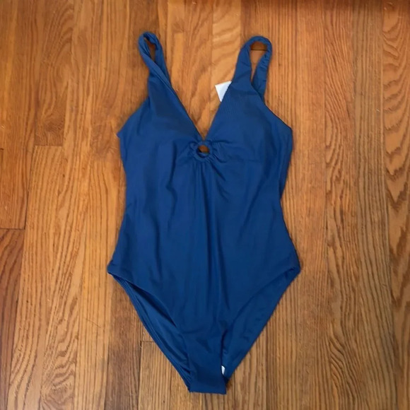 Andie The Bonita One Piece Swimsuit Rib Bijou Blue size S NWT - Picture 3 of 7